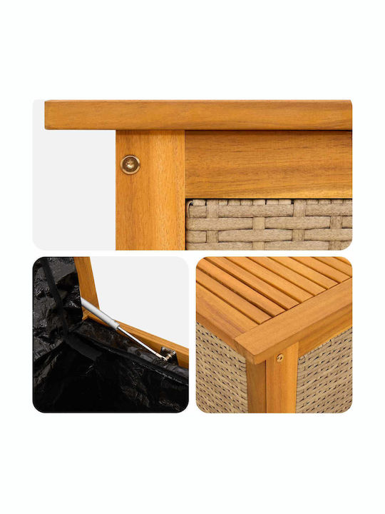 vidaXL Ladă de Depozitare pentru Exterior Rattan 185 l Bej 200x50x56 cm