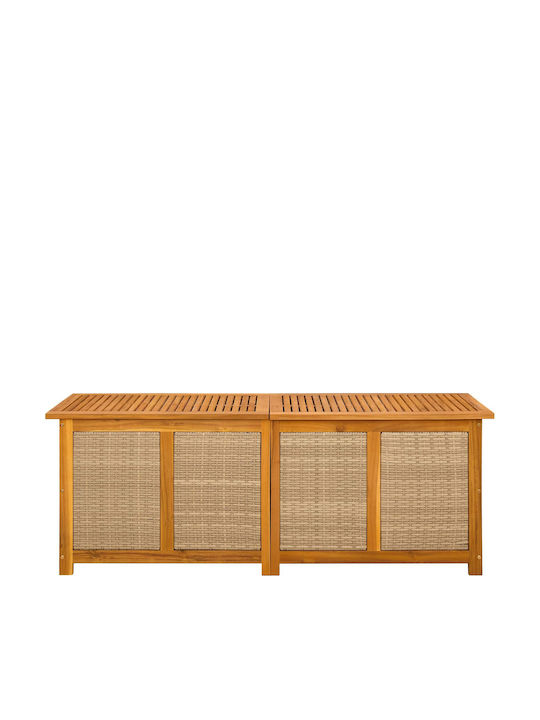 vidaXL Outdoor Storage Box Rattan 185 L Beige L150xW50xH56cm