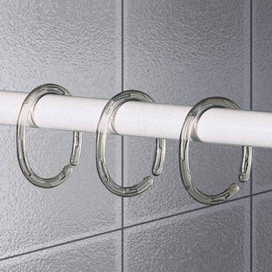 Joy Bath 007-00002 Plastic Bathroom Curtain Rings Transparent 12pcs