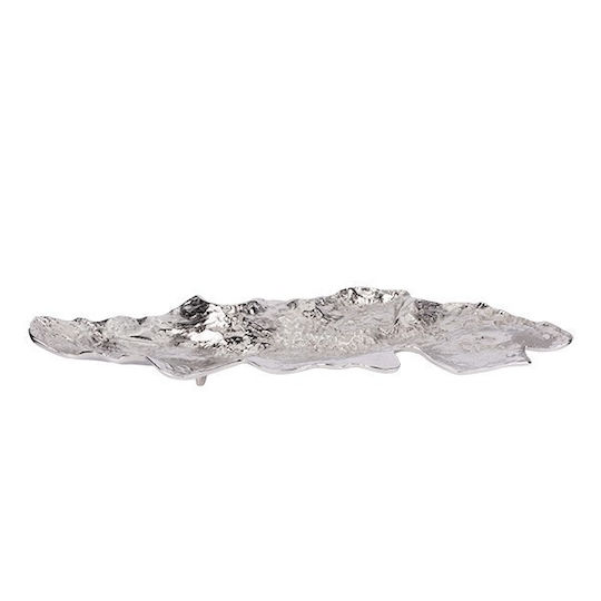 Bol Decorativ Metalic Argintiu 70x25x7cm