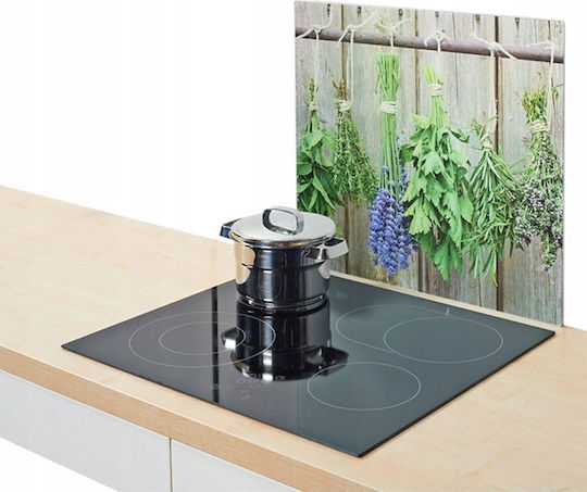 Zeller 26301 Decorative Glass Panel 56 X 50 X 2 Cm Herbs Plastic Surface