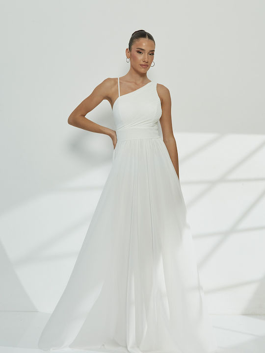 One Shoulder Dress Pleated Bust