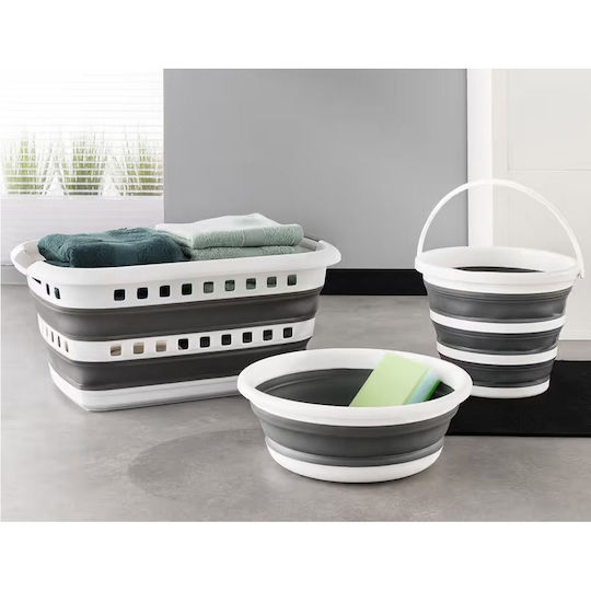 5Five Folding Basin Round 38x38x13.5cm. Gray