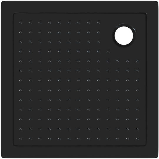 vidaXL Square Acrylic Shower Tray 80x80cm Black