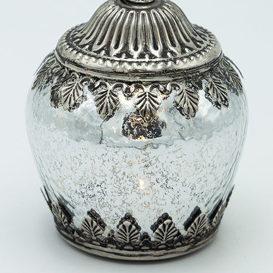 Laterne Metallisch Silber 9x9x13.5cm 1Stück