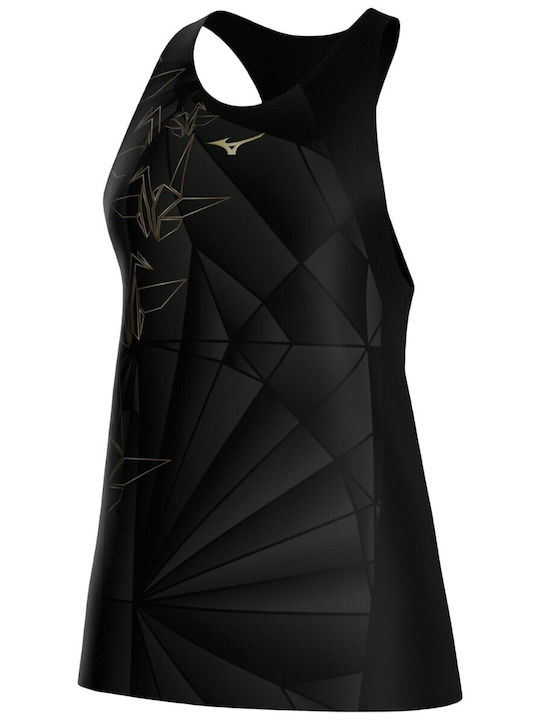 Graphic Women's Sports Sleeveless Black Blouse