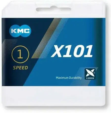 Kmc X101 Lanț De Bicicletă 1 Viteză 1 2x1 8 Inch 112 Legături Argintiu