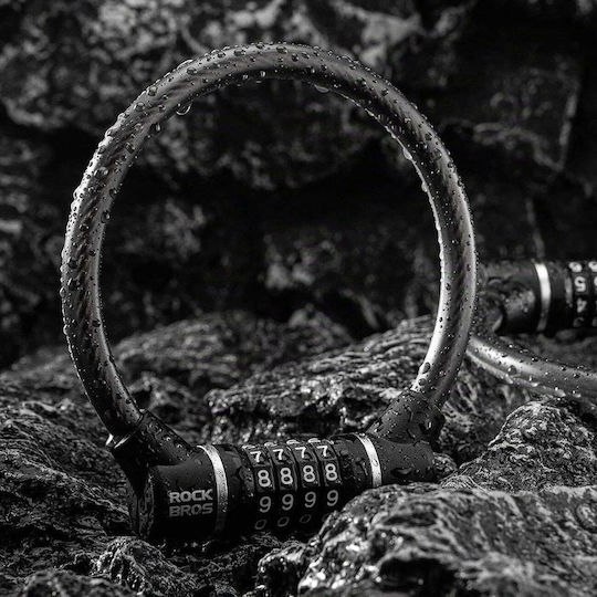 Rockbros 87639-4 Fahrradschloss mit Kombination Stahlseil Schwarz
