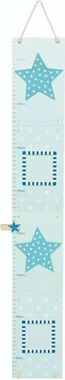 Jabadabado Wooden Kids Growth Height Chart Star Light Blue 150cm