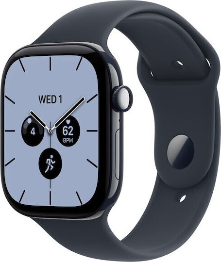 Apple Watch Series 12 Cellular Ceramic 43mm Waterproof with Heart Rate Monitor (Night Blue Ceramic with Navy Blue Sport Band - S/M)