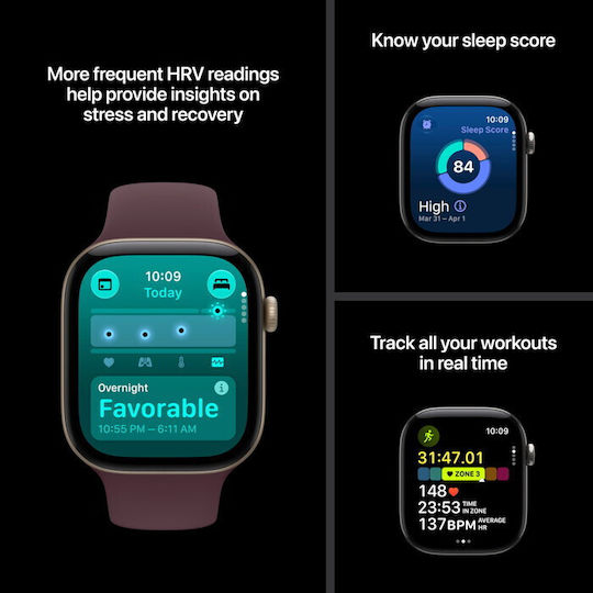 Apple Watch Series 12 Cellular Ceramic 43mm Waterproof with Heart Rate Monitor (Night Blue Ceramic with Navy Blue Sport Band - S/M)