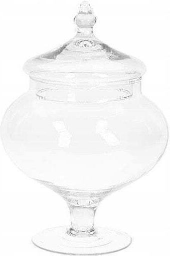 JK Home Decoration Φοντανιέρα Glas mit Deckel und Ständer 17x17x28cm Transparent