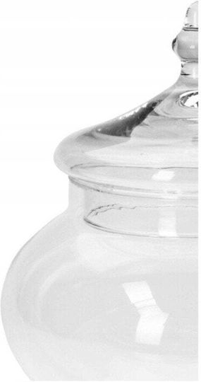 JK Home Decoration Φοντανιέρα Glas mit Deckel und Ständer 17x17x28cm Transparent