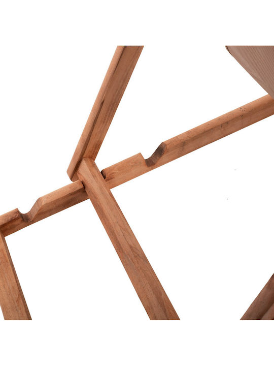 Deckchair Limnos Wooden With Arms Natural 62.5x97x105cm