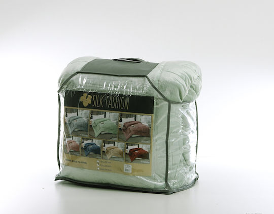 Silk Fashion Κουβερτοπάπλωμα Μονό 160x220εκ. Solid Light Green 320 GSM