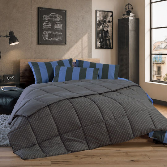 Nef-Nef Homeware Памучна Завивка Еднолицева с Пълнеж Холофайбър 160x220см Chroma Горски Зелен 330 GSM