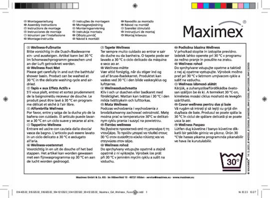 Maximex Rutschfestes Badematte Grau 40x60cm