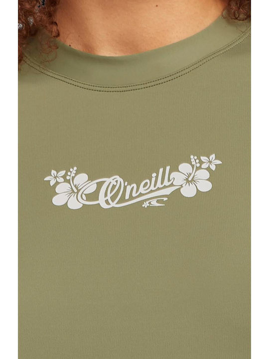 O'Neill Skin UPF 50+ Pentru Femei Tricou De Protecție Solară Mânecă Lungă Verde