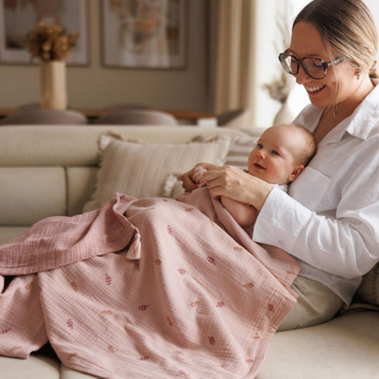 Babyono Одеяло за гушкане и люлка Розово 75x100см