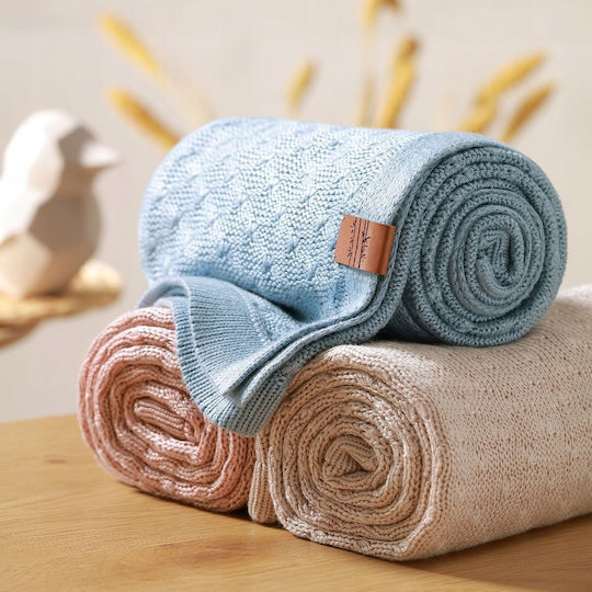Nursery Swaddling Bamboo Beige Blanket 75x100cm