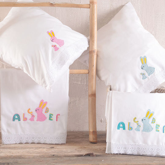 Rythmos Miffy Комплект Бебешки Чаршафи За Количка Памучни Розов 100x160бр 3бр