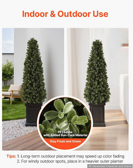 Vevor Изкуствено Дърво Boxwood Topiary 1000 Мм Комплект 2 Бройки