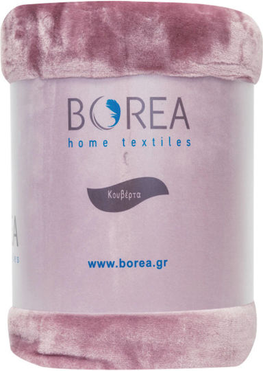 Borea K-4 Κουβέρτα Βελουτέ Μονή 150x220εκ. Πετρόλ