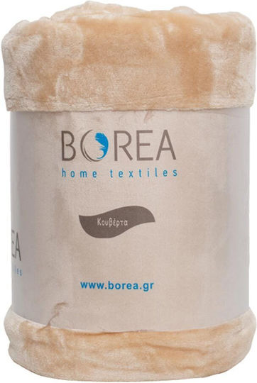 Borea K-4 Κουβέρτα Βελουτέ Μονή 150x220εκ. Πετρόλ