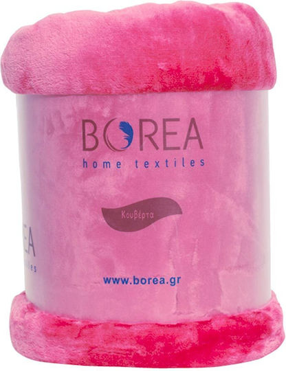 Borea K-4 Κουβέρτα Βελουτέ Μονή 150x220εκ. Πετρόλ