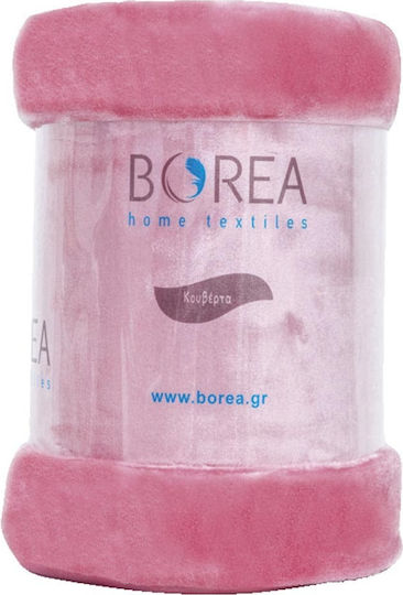 Borea K-4 Κουβέρτα Βελουτέ Υπέρδιπλη 220x240εκ. Άμμου