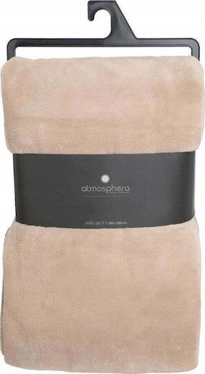 Atmosphera Топло Кадифено Одеяло Полу-двойно 180x230см Крем