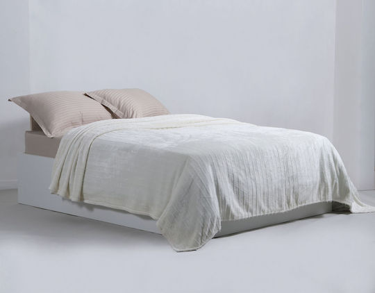Silk Fashion Fleece Blanket Super King 220x240cm Ivory