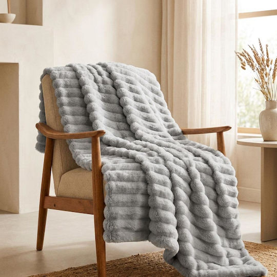 Next Pelzige Doppelbettdecke 200x230cm Grau