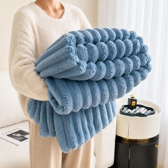 Next Furry Single Blanket 150x200cm Blue
