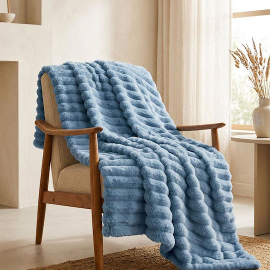 Next Furry Double Blanket 200x230cm Blue