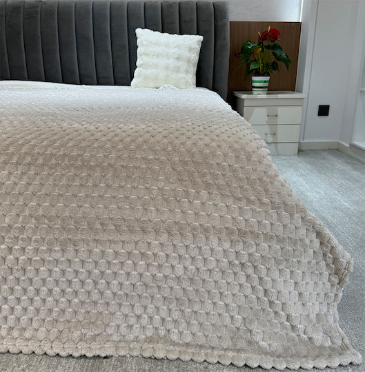 Chios Hellas Decke Samt Doppel 200x220cm Beige