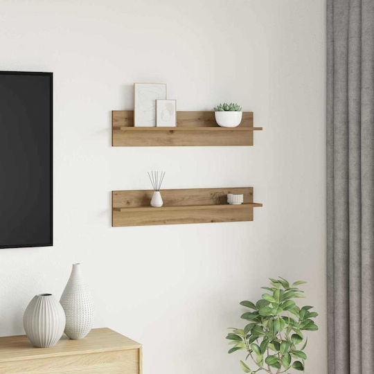 vidaXL Regale An der Wand montiert Badezimmerregal Hölzernes 80x11.5x18cm Braun