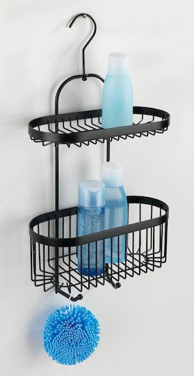 Wenko Classic Plus Wall Mounted Bathroom Shelf Metallic with 2 Shelves Blue
