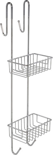AWD Interior Wandmontiertes Badezimmerregal Metallisch 18x17x70cm Grau