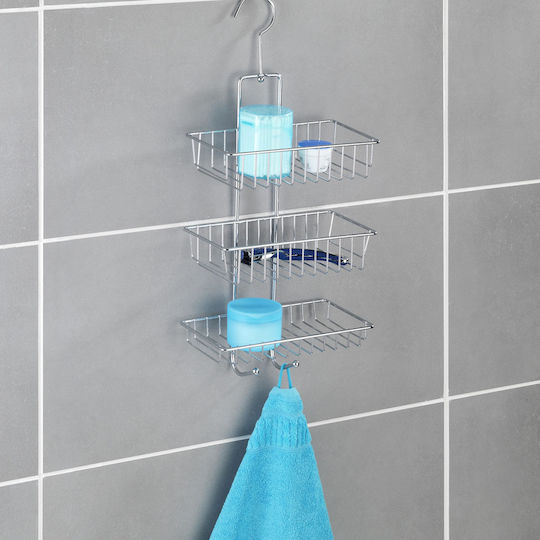 Wenko An Der Wand Montiertes Badezimmerregal Metallisch 22x13.5x50cm Silber