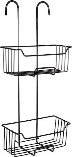 Selbstklebendes Edelstahl Badregal An der Wand montiertes Badezimmerregal Metallisch 25x14x55cm Silbern