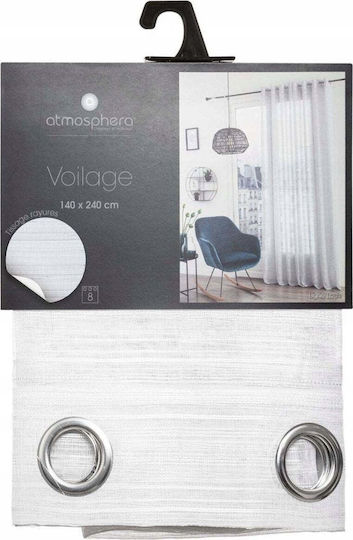 Atmosphera Perdea cu Capse Louis Albă 140x240 cm