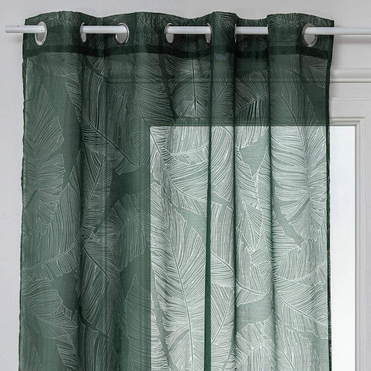 Atmosphera Voilage Debo With Green Grommets 140x240cm Atmosphera Voilage Debo With Green Grommets 140x240cm