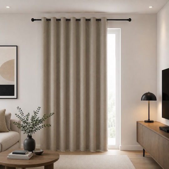 Lucktora Κουρτίνα με Τρουκς Μπεζ 270x265εκ. Lucktora Κουρτίνα με Τρουκς Μπεζ 270x265εκ.