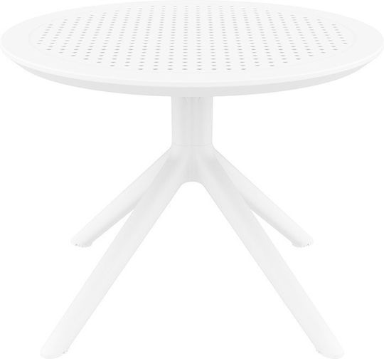 Table for Small Outdoor Spaces from Polypropylene Sky White 60x60x45cm