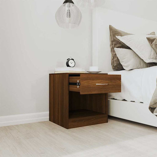 Wooden Brown Bedside Tables 2 Pieces 36.5x30.5x38cm