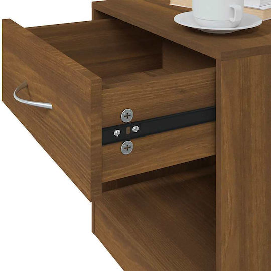 Wooden Brown Bedside Tables 2 Pieces 36.5x30.5x38cm