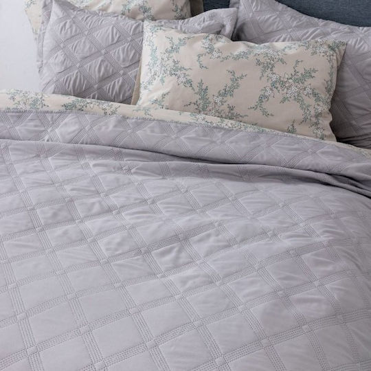 Palamaiki Ifigeneia Set Coverlet Single Microfiber Silver 160x240cm