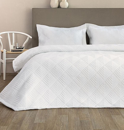 Palamaiki Wed106 Σετ Κουβερλί Υπέρδιπλο Microfiber Ecru 240x260cm