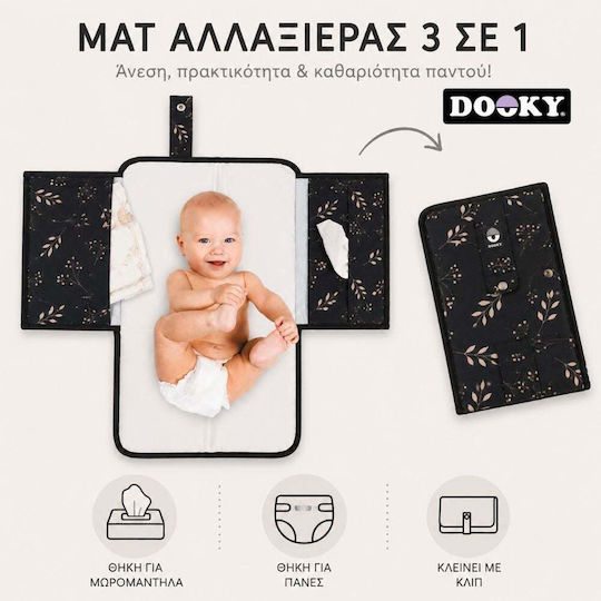 Dooky Αλλαξιέρα Ταξιδίου από Ύφασμα Black 60x34cm